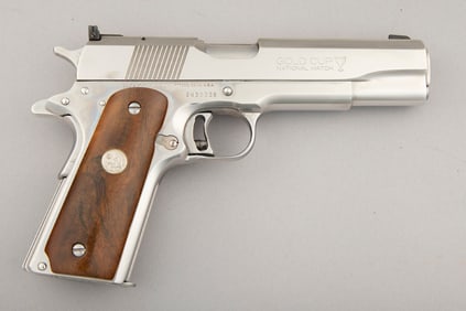 Colt, MK IV, Gold Cup National Match, Semi-Auto Pistol, .45 ACP caliber, SN 30336, nickel finish,