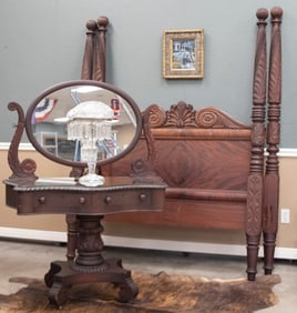 Historical antique two piece Bedroom Suit formerly owned by Cattle Baron, Winfield Scott of Ft.