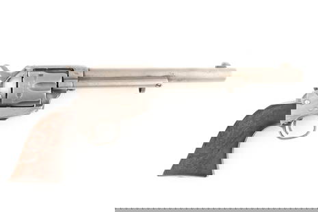 Antique Colt SAA Revolver, SN 28615, .45 caliber, manufactured in 1876. This is a 6-shot revolver: Antique Colt SAA Revolver, SN 28615, .45 caliber, manufactured in 1876. This is a 6-shot revolver with a 7 1/2&rdquo; barrel. Serial number matches on the frame, trigger guard and backstrap with the l
