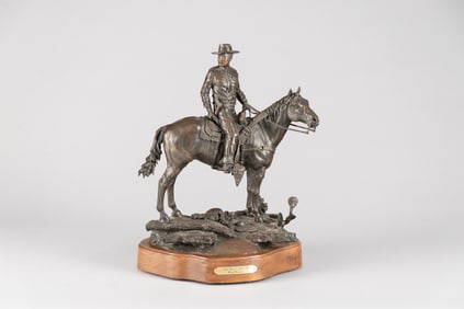 Original Bronze Sculpture by Texas Artist Cary Clawson (1945-2009), titled "One Man's Dream".