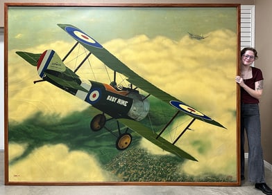 MASSIVE oil on canvas by Aymani Dunn, painted in 2008, measures 86" T x 110" W with 4 1/2" shadow