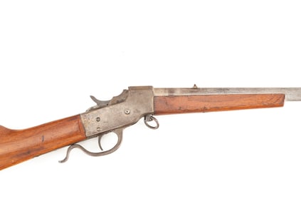Hopkins & Allen, Model S/S Rifle, Takedown Rolling Block Rifle, .22 caliber, SN 822, gray to brown
