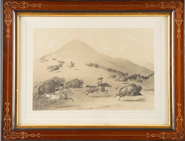 George Catlin (1796-1892) framed Lithograph, marked lower right "Day & Haghe Lith. to the Queen",
