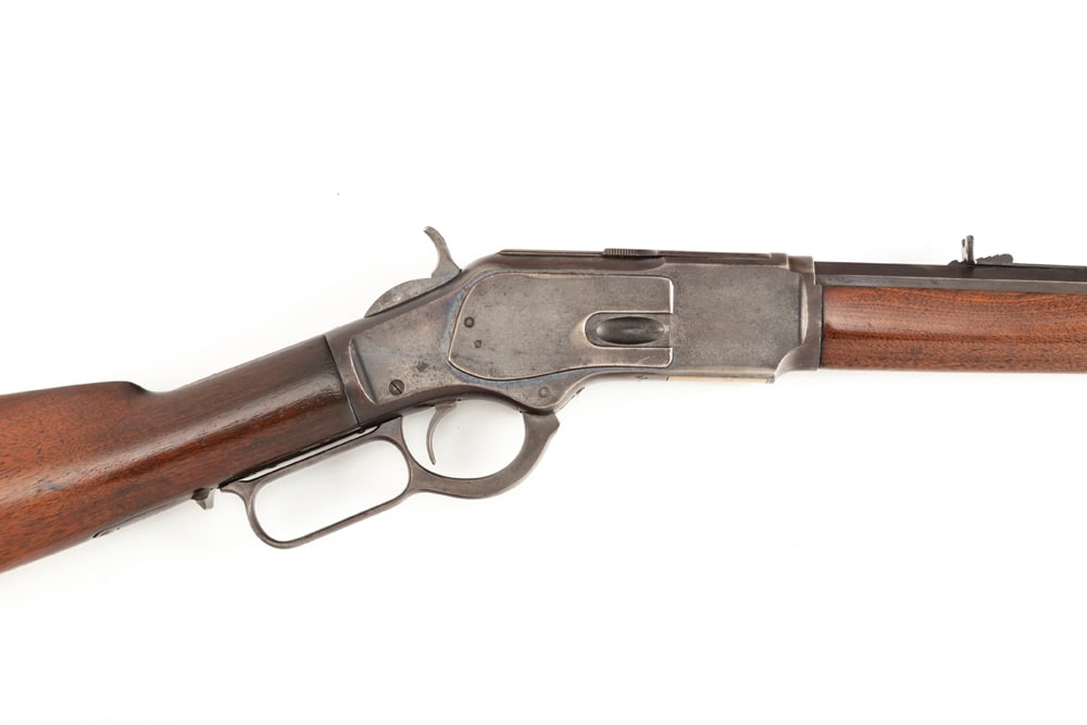 Antique Winchester, Model 1873, Lever Action Rifle with Factory Letter that states: Rifle, Serial: Antique Winchester, Model 1873, Lever Action Rifle with Factory Letter that states: Rifle, Serial Number 339210, was applied for May 17, 1890, Caliber .32, Barrel Octagon, Plain Trigger, received in w