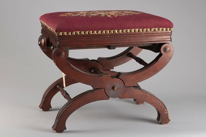 Rare Victorian Walnut adjustable Piano Stool. These stools were originally featured in the 1890s