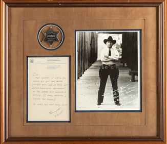 Framed original "Deputy/Marshal/Dodge City Kansas/25", Six point Ball Star Badge. This badge was