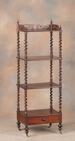 Antique Rosewood Victorian Canterbury (Music Stand), with single drawer footed base, has four