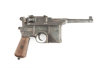 Mauser Broomhandle, late post-war bolo, 3.9" barrel, 7.63 Mauser caliber, SN 542206, dark pitted