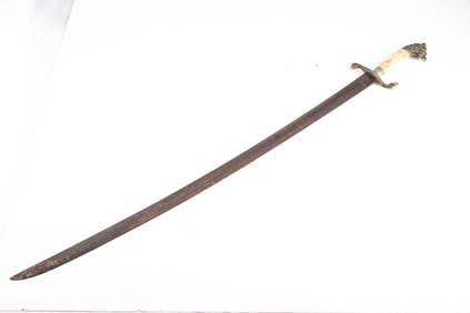 19th Century European Lion’s Head Sabre. Interesting example showing much age and patina,
