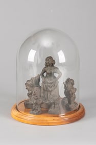 Unique terra cotta 8 piece Set of Snow White and the Seven Dwarfs Figurines. Snow White measures 6