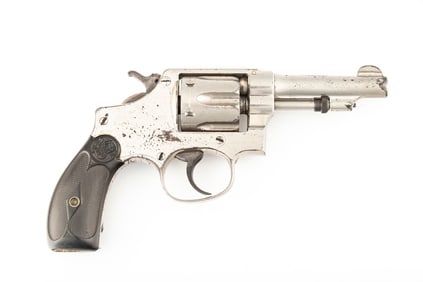 Smith & Wesson, DA Revolver, .32 L caliber, SN 161202, hand ejector, factory nickel finish, 3"