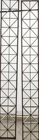 Matching pair of antique beveled glass Side Lights, in excellent condition, measuring 8 1/2" W x 68"