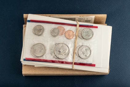 Group of five (5) U.S. 1981 uncirculated Proof Sets totaling 60 Coins. 12 coins in each set. WILL BE