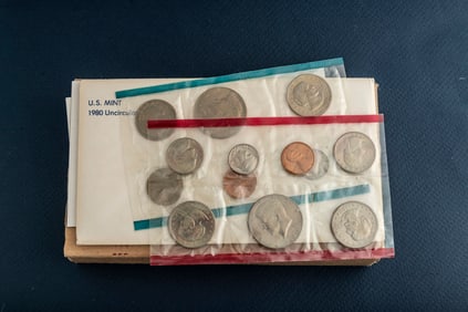 Group of U.S. uncirculated Proof Sets, dated 1980, totaling 65 Coins to include Susan B. Anthony