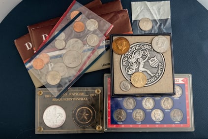 This lot consists of the following collection of Coins and Tokens. (1) Three sets of 1984