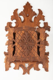 Early Victorian Walnut Hanging Letter Rack, circa 1880s, original estate condition, measures 24" L x