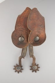Pair of "C.P. Shipley, Kansas City, Mo." marked, double mounted Spurs with bottle opener shanks and