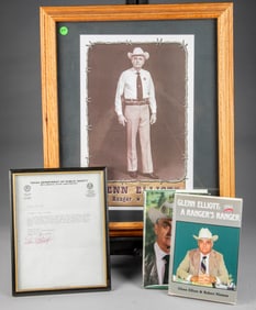 Eight Piece Collection originally belonging to Company B, Texas Ranger Glenn Elliott, Longview,