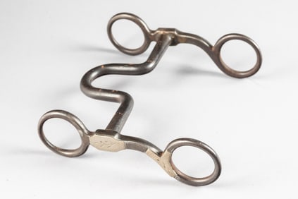 Unmarked silver mounted iron Bit, possibly Kelly Bros. Maples Estate.