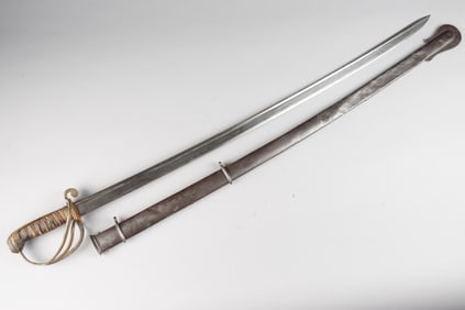 Ames, Model 1833 Dragoon Sabre, dated 1836, Inspector mark "J. M. / H.K. C." with hang tag stating