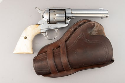 Colt Single Action Army Revolver, .45 Colt caliber, SN 291383, manufactured 1907, refinished nickel,