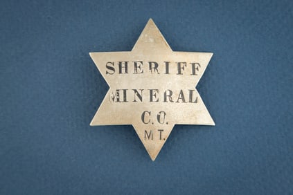 Vintage 6-point Star Badge marked “SHERIFF/ MINERAL/ C.O./ MT.?? with great surface patina, some