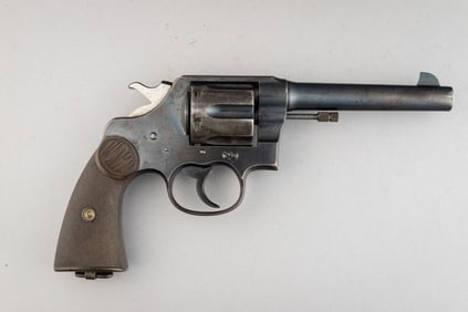 Colt, New Service, Double Action Revolver, .45 caliber, SN 329716, blue finish, retains much