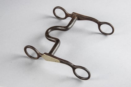 "Kelly Bros." marked silver mounted iron Bit, #3. Maples Estate.