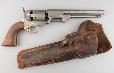 Antique Colt, Model 1851 Navy Revolver, 3rd Model, .36 caliber, six-shot, SN 27172, all matching