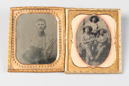 Two framed Images, possibly Civil War Period. One Image is a gentleman holding a slouch hat. The