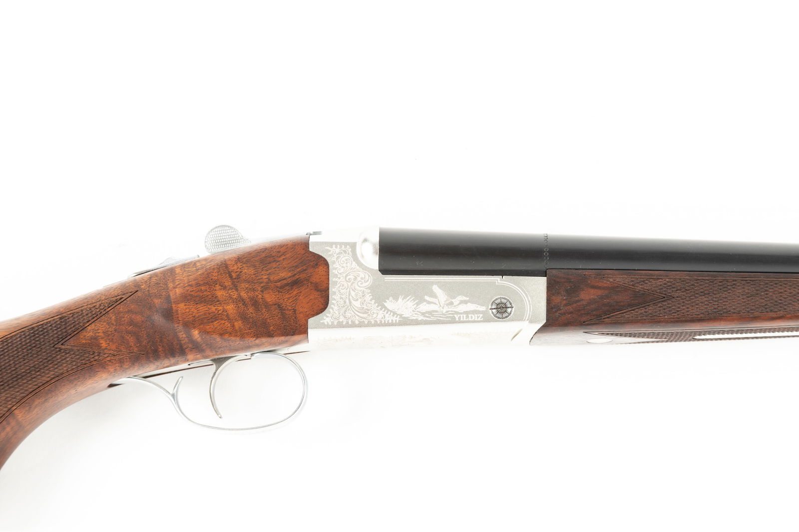 New In Box, YILDIZ, Elegant A4, Side X Side Double Barrel Shotgun, 410 ga., 3" Magnum shells, SN: New In Box, YILDIZ, Elegant A4, Side X Side Double Barrel Shotgun, 410 ga., 3" Magnum shells, SN D10897, 28" blue barrels with engraved stainless receiver, 14 1/8" trigger pull, beautiful walnut check