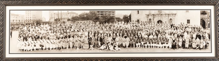 Copy of a Signed Panoramic taken in 1925 marked "Officers, Guards and Representatives W.B.A.- Texas