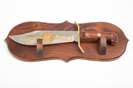 Large Clip Point Bowie made by Westerner commemorating the 175th Anniversary of the Texas Rangers,