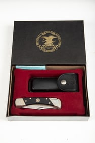 New in box Schrade Special Edition of The National Riflemans Association. Pocket Knife is sold in