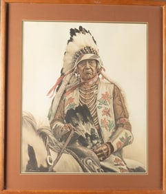 Beautiful framed Print by noted Wyoming Artist James Bama (1926-2022), titled "The Longest Living