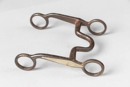 "Kelly Bros." marked silver mounted iron Bit, #25. Maples Estate.