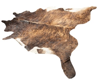 Large Brindle Hair on Hide Rug, 8 ft. L x 6 ft. W. Buddy King Collection.