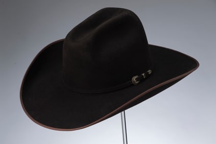 Custom made high quality black, western Beaver Dress Hat  with Beaver Hat Band with sterling buckle