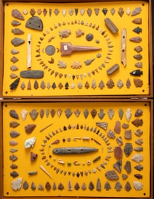 Large Collection of Arrowheads to include Tools, Scrapers, one Corner Tang and many Bird Points,