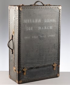 Vintage Miller Bros, 101 Ranch Traveling Trunk, very unusual the way the top latches from the side