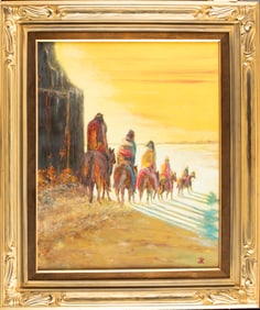Original Oil Painting on canvas by the late Dr. Ed Kollar, Taos, NM, titled "Trail to Nowhere",