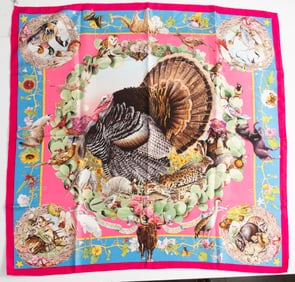Beautiful 35" x 35" silk Sesquicentennial Hermes Scarf. This Scarf was designed by Waco Artist