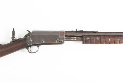 Marlin, Slide Action Rifle, .25/20 caliber, SN NV, has driver's license number scratched in bottom