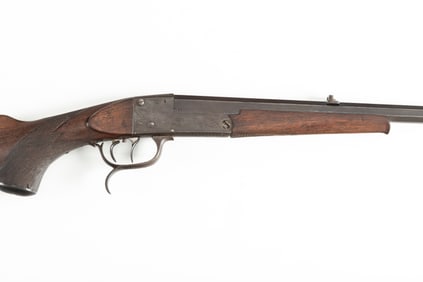 German, Single Shot Target Rifle, .22 caliber, with set trigger, SN NV, dark brown aged patina, 26"