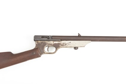 Quackenbush, Single Shot Rifle, .22 caliber, SN NV, nickel receiver, barrel is dark gray aged