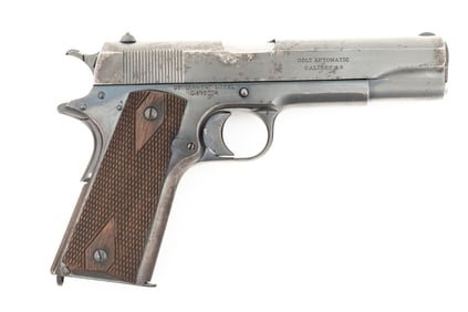 Colt, Government Model 1911-A1, Semi-Auto Pistol, .45 ACP caliber, SN C119394, blue finish, showing