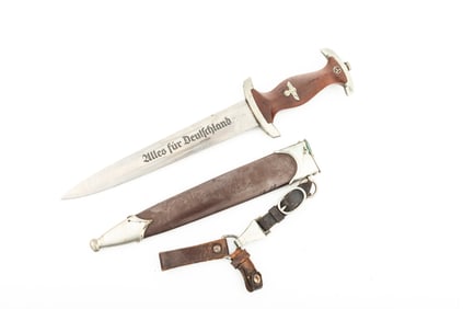 SA Dagger, circa 1934, blade is marked "Alles Fur Deutschland", ricasso is marked "Carl Heidelberg,