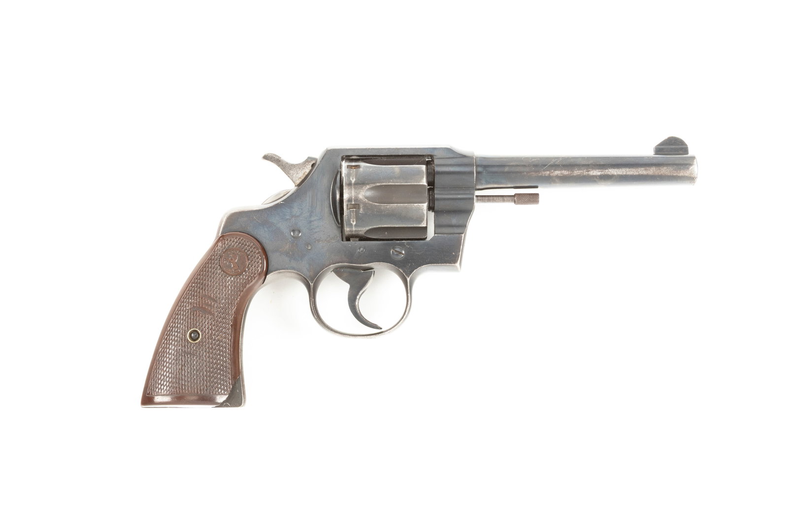 Colt, Official Police, Butt Strap marked "N.S,P. 125, Double Action Revolver, .38 SPL caliber, SN: Colt, Official Police, Butt Strap marked "N.S,P. 125, Double Action Revolver, .38 SPL caliber, SN 773886, retains much of its original blue, shows some thinning on cylinder and muzzle, 4 3/4" barrel,