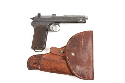 Steyr, Model 1918, Semi-Auto Pistol, 9 MM caliber, top load with stripper clip, SN 12774, blue