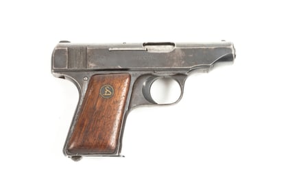 Deutsche Werke, Semi-Auto Pistol, .25 ACP caliber, SN 88717, blue finish, 3" barrel, walnut grips.